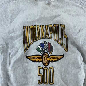 Vintage Indianapolis 500 Embroidered Sweatshirt Mens M Speedway Racing Crewneck